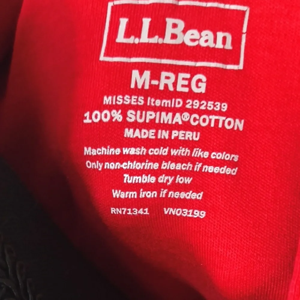L.L. Bean Women's Bold Red Supima Cotton Cardigan Size Medium